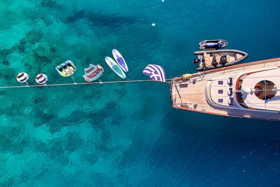 water toys, luxury yacht toys, sailing yacht charter vacations Greece