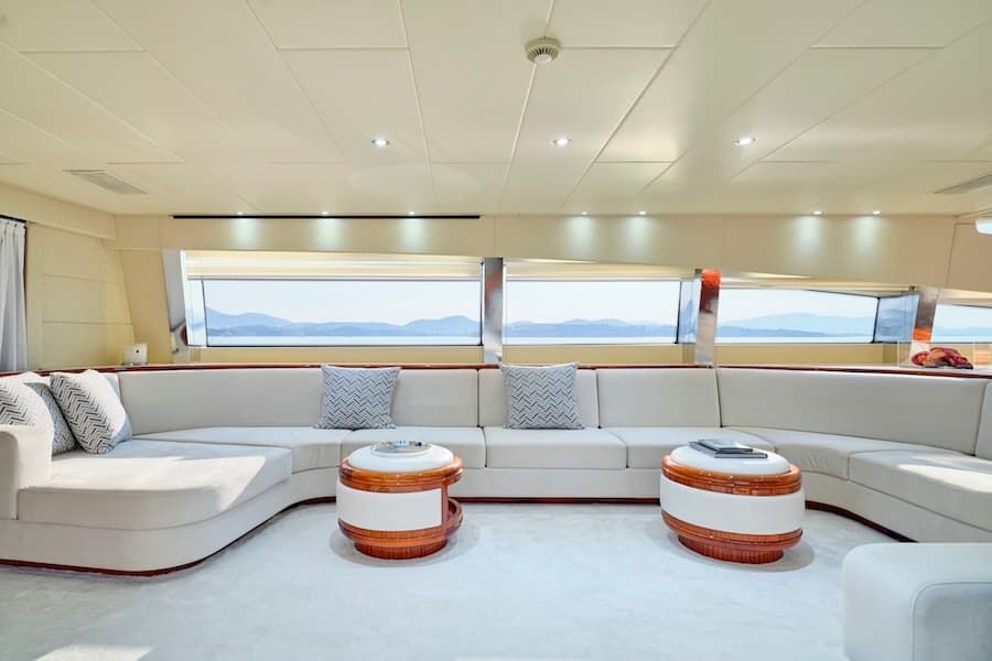 luxury salon, superyacht rental Greece, superyachts Greece