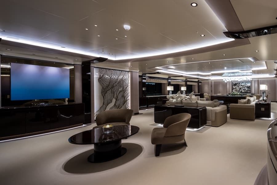 mega yacht Opari interior, luxury lifestyle, luxury living