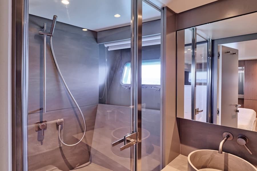 luxury bathroom, luxury yacht, weekly private cruise Greece