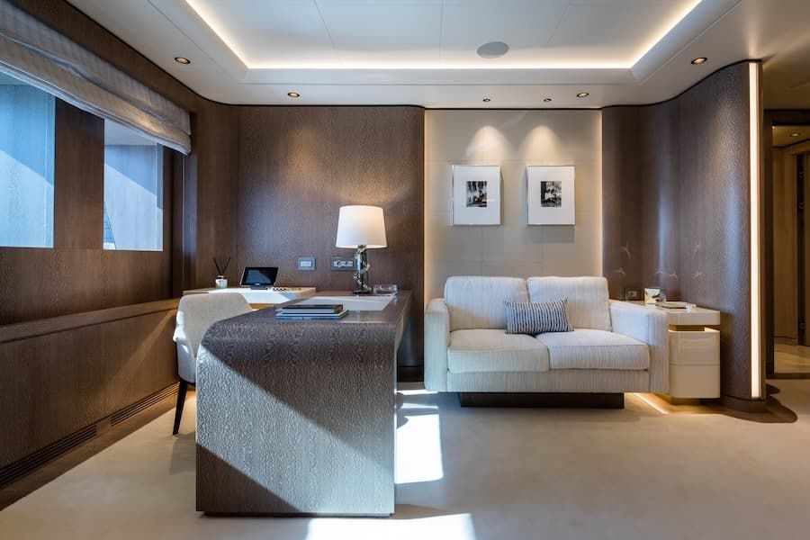 mega yacht interior, luxury mega yacht Opari, luxury living