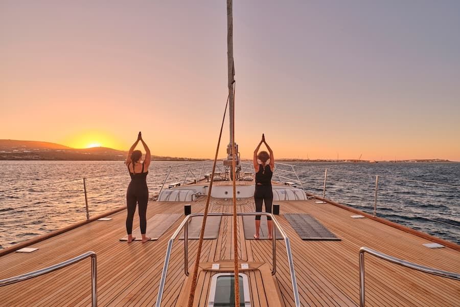 wellness retreat, fitness retreat, luxury sailing yacht vacations Greece