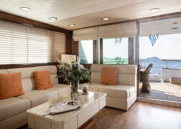 yacht interior, private yacht charter Greece, Athens yachts