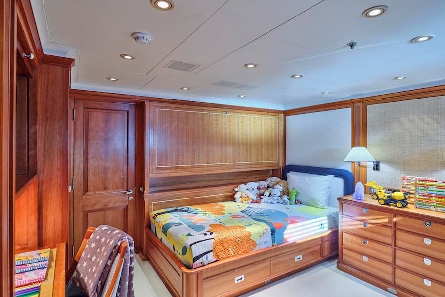 kids bedroom, family vacations Greece, sailing yacht charter Greece