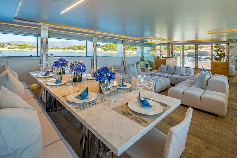 luxury yacht salon, superyacht salon, superyacht vacations Greece