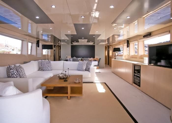 Mykonos motor yacht charter, yacht salon, Greece yachting