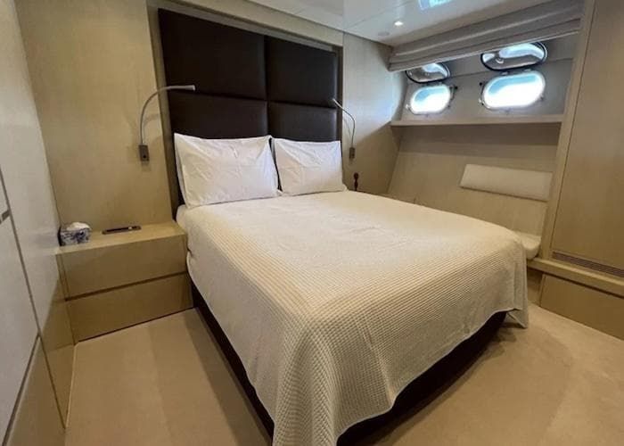 luxury bedroom, yacht charter Mykonos Santorini, Greece yachts