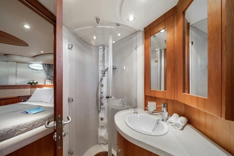 Athens yacht, yacht bathroom, Greece motor yachts