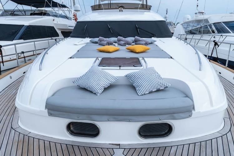 upper deck, yacht vacations Greece, private yacht rental Athens