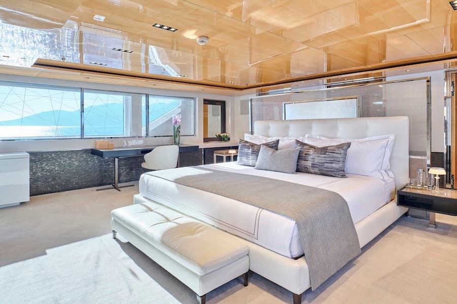 luxury bedroom, luxury yacht charter Greece, superyachts bedroom