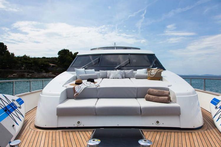 upper deck, yacht party Halkidiki, motor yacht charter Halkidiki