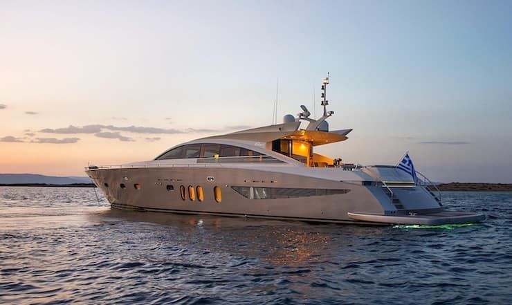 motor yacht charter Santorini, yacht rental Santorini, luxury events