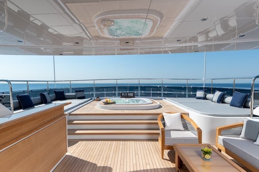 upper deck, luxury yachting, super yacht charter Greece