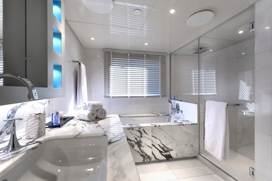 superyacht bathroom, super yacht bath, Chakra