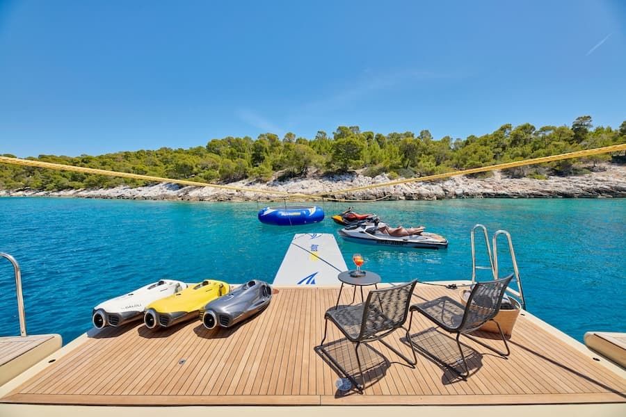 luxury yacht toys, super yacht vacations Greece, water sports Greece