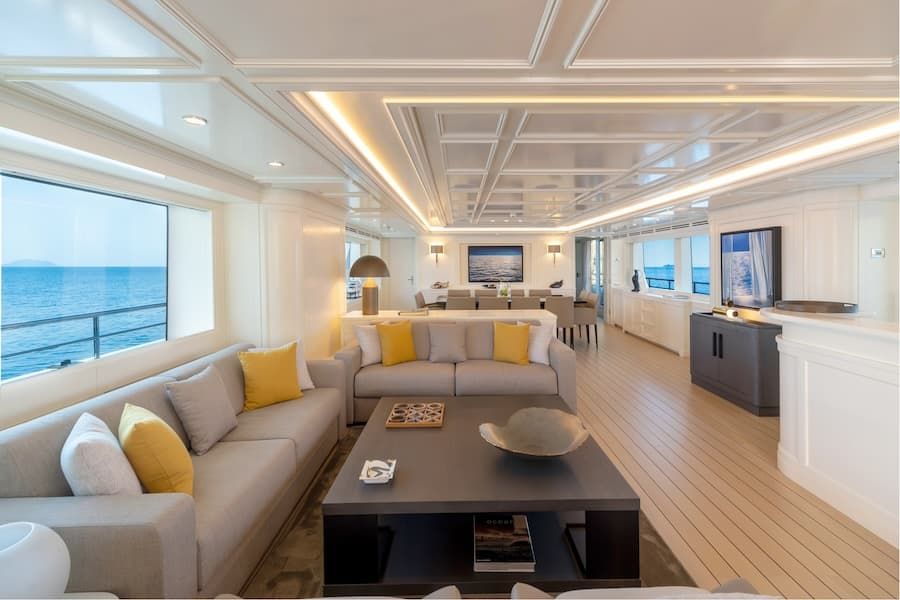 superyacht rental Greece, yacht salon, superyacht charter Boji