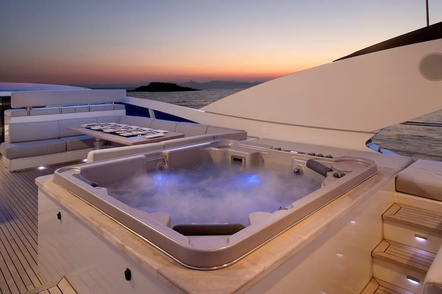 luxury upper deck, luxury yacht charter, superyacht rental Greece