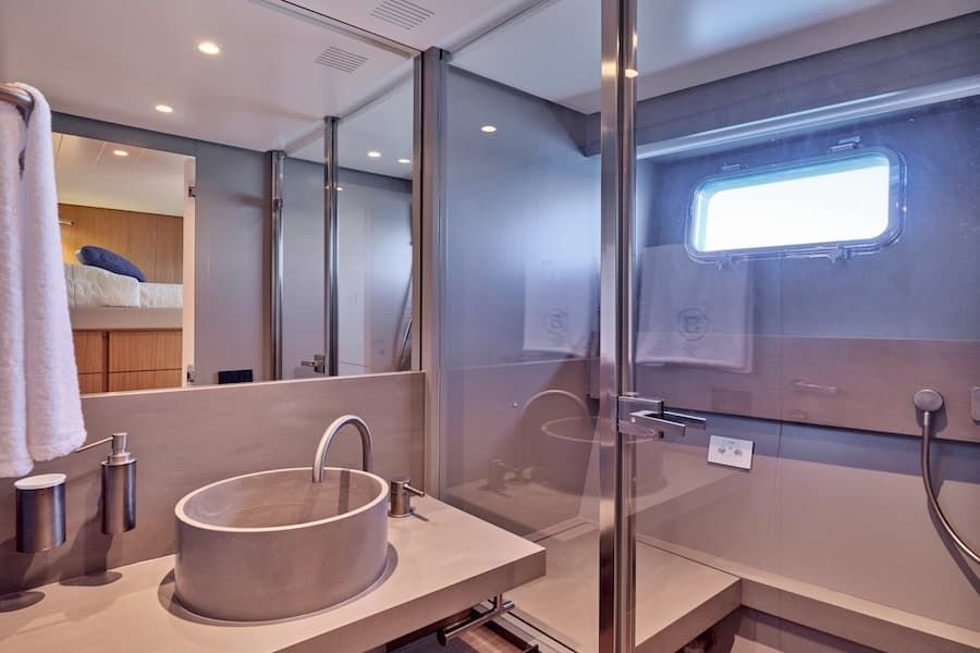 luxury bathroom, yacht vacations Greece, weekly yacht charter Greece