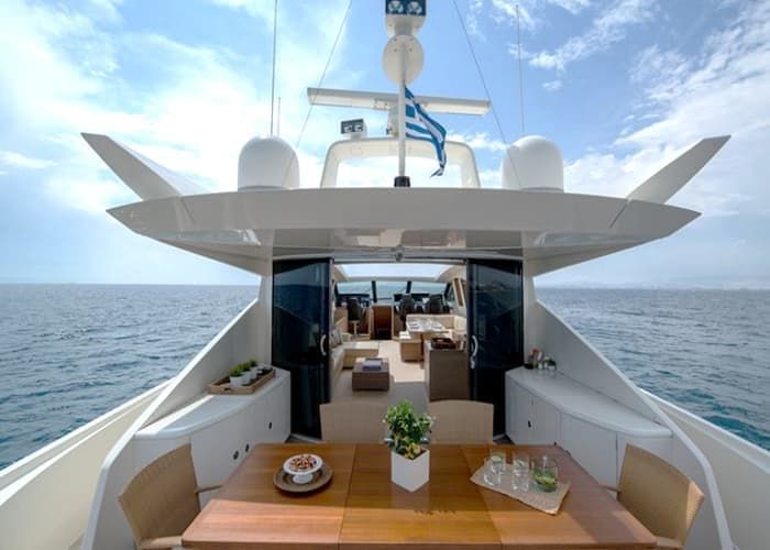 Greece motor yacht, Sun Anemos, luxury yacht vacation Greece