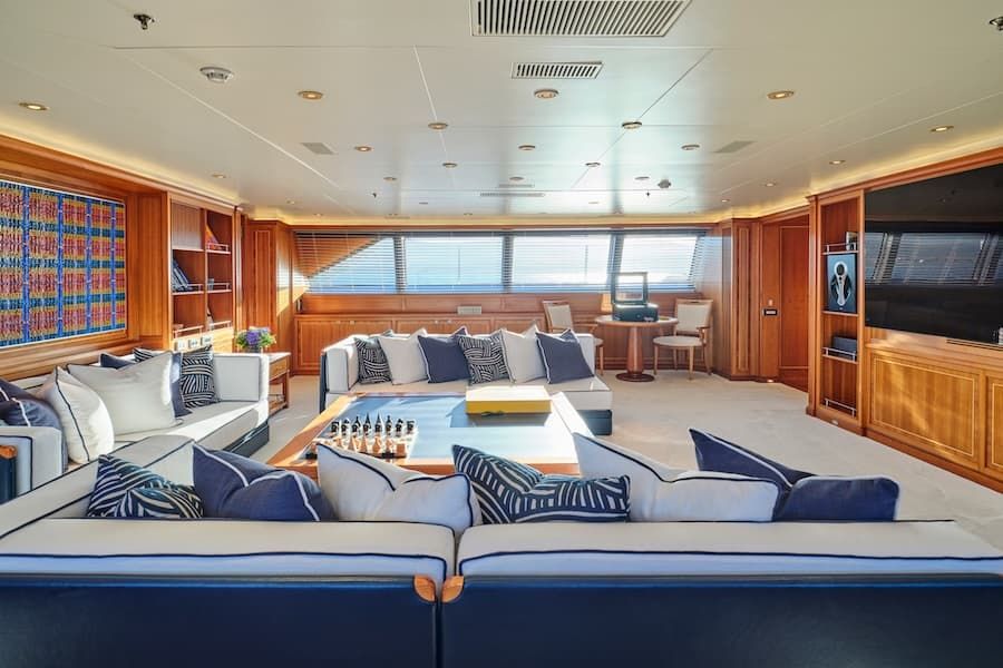 luxury salon, sailing yacht vacations Greece, sailing Greek Islands