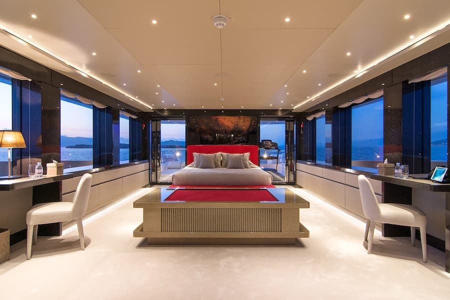 luxury yacht accommodation, luxury living, superyacht charter Greece