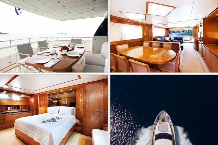 motor yacht interior, Halkidiki yachts, rent yacht Halkidiki