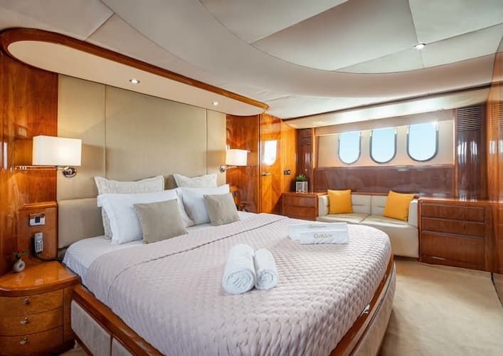 luxury yacht accommodation,  weekly cruise, weekly yacht rental Athens