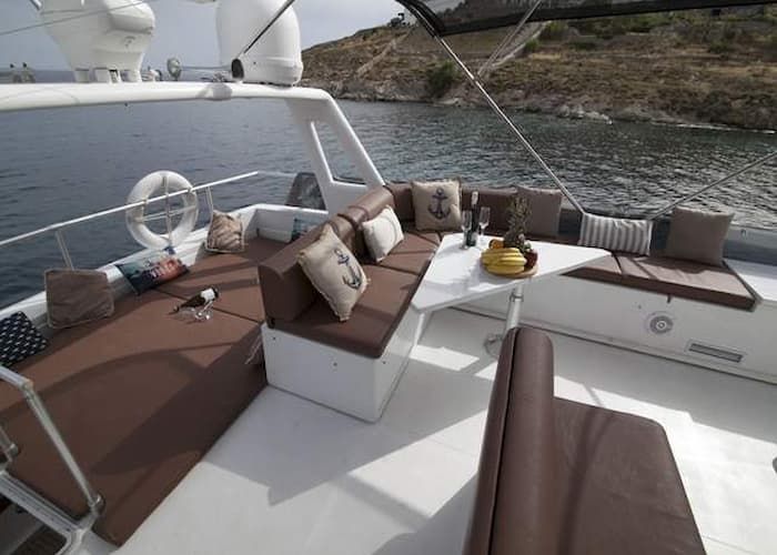 motor yacht sun deck, Mykonos yachts, thematic cruise Mykonos