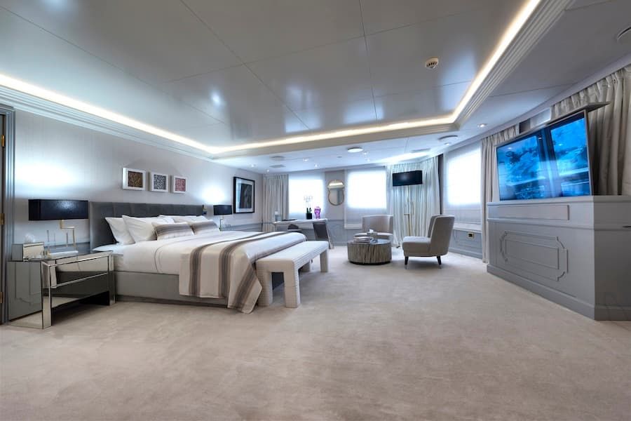 Greece superyacht, yacht cabin, superyacht charter Greece