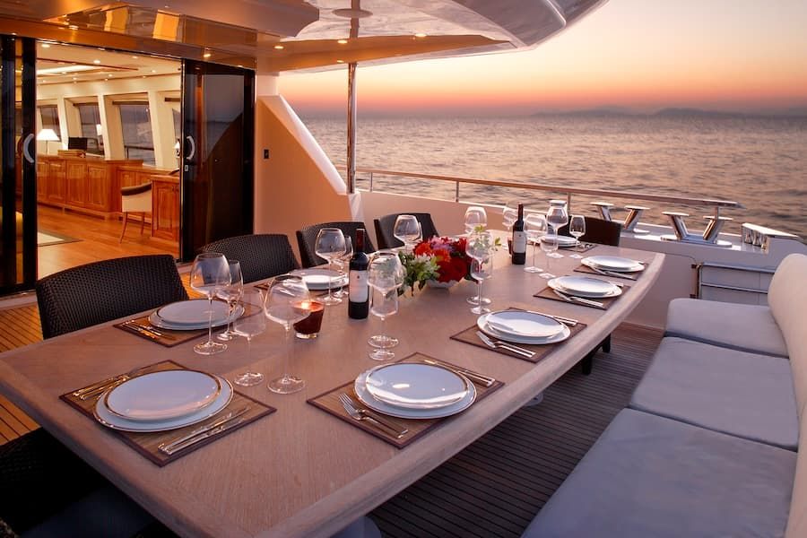 luxury dining, fine dining, superyacht vacations Greece