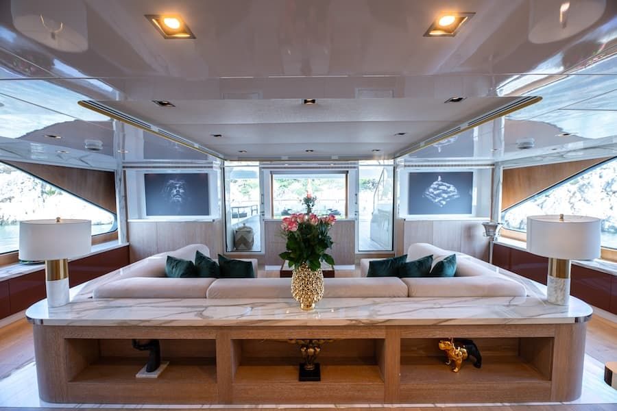 superyacht rental Greece, superyacht charter Med, luxury salon