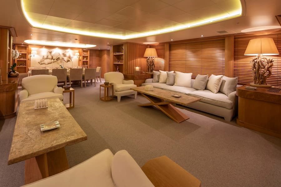 luxury interior, superyacht interior, luxury yacht charter Greece