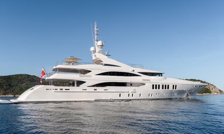 mega yacht charter Santorini, superyacht rental Santorini, luxury vacation
