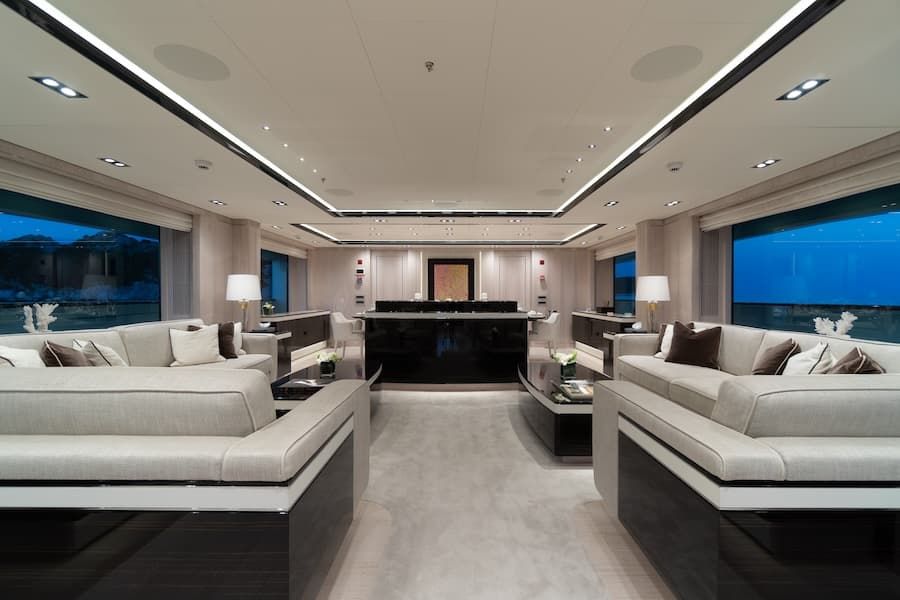 luxury salon, luxury lifestyle, superyacht charter vacations Greece