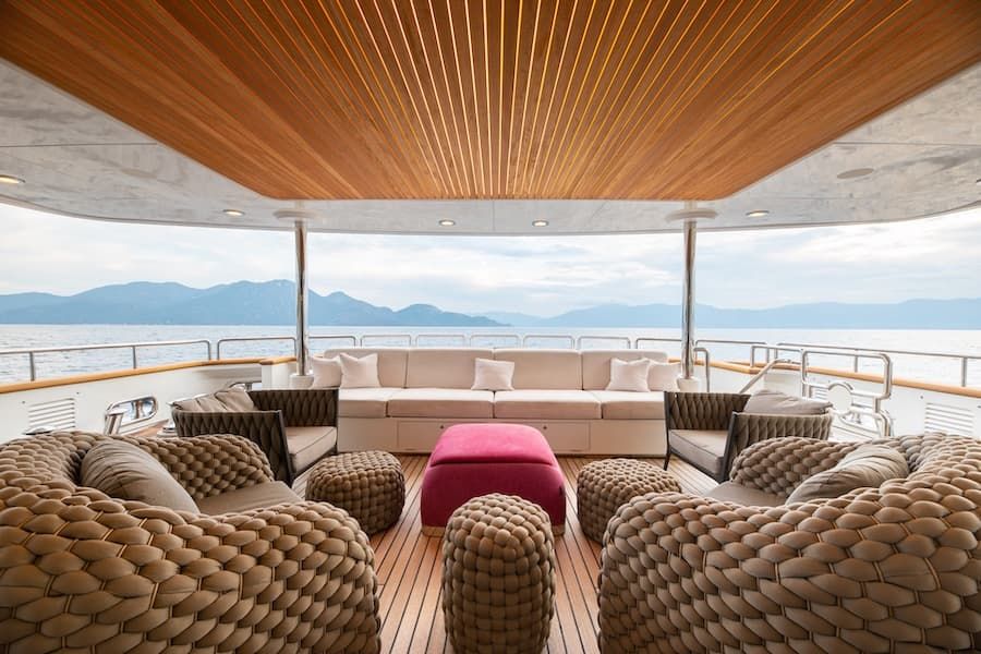 luxury outdoor salon, Greece superyachts, Barents luxury yacht
