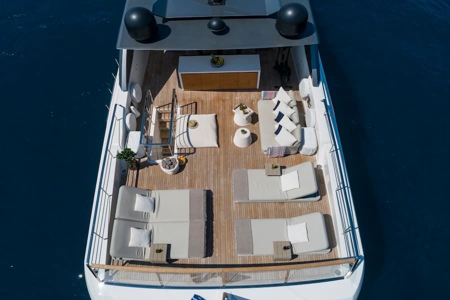luxury upper deck, Greece superyacht, superyacht charter Greece
