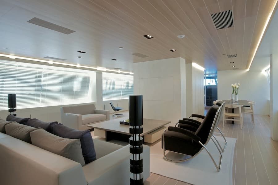 luxury salon, sailing in Greece, luxury sailing yacht charter Greece
