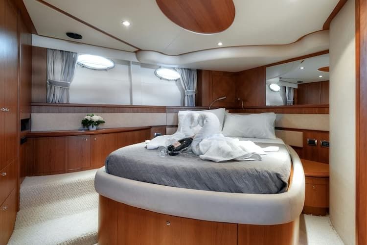 private yacht accommodation, yacht bedroom. Athens yachts